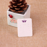 Earring Display Cards 200pcs w/ Crown Print Paper Jewelry Tags/Cards