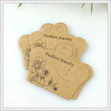 Brown Paper Flower Printing Earring Display Packaging Cards