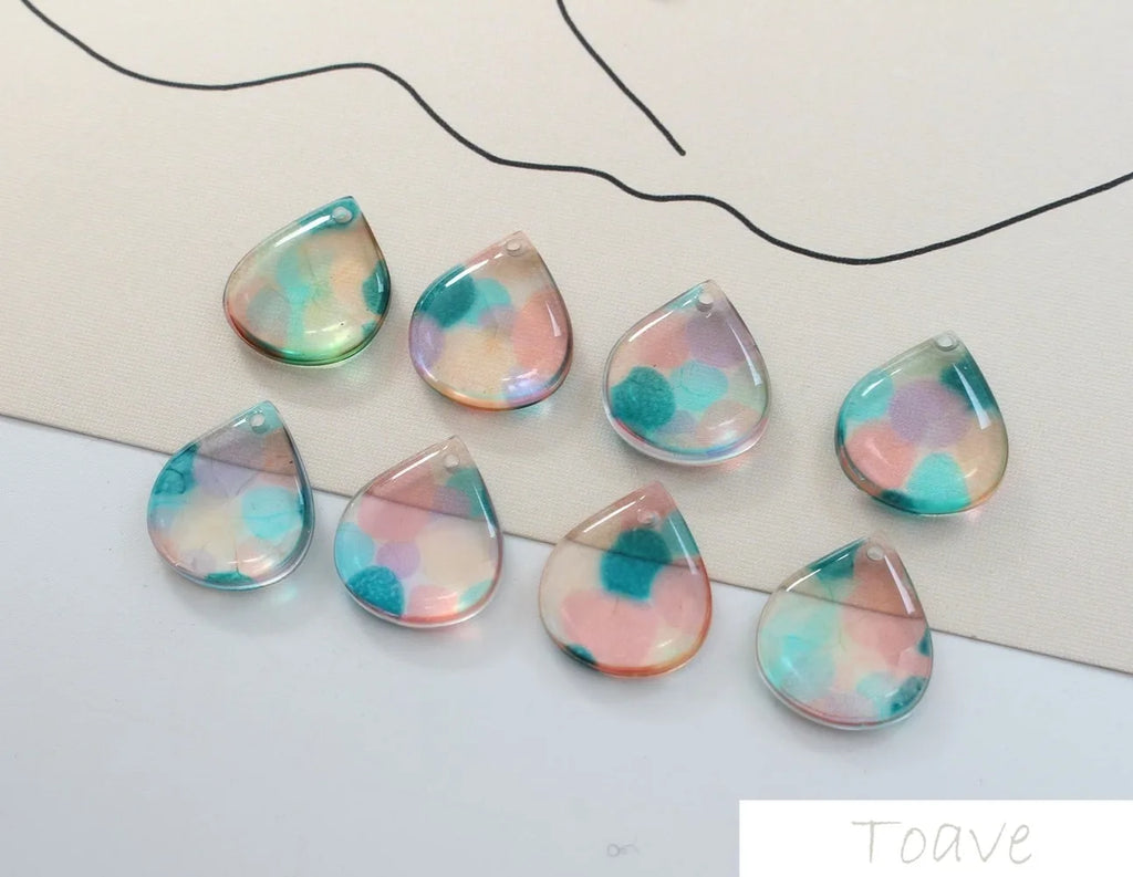 Resin Colored Droplets Pendant DIY Earrings Accessories
