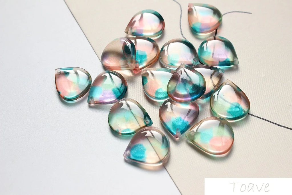 Resin Colored Droplets Pendant DIY Earrings Accessories