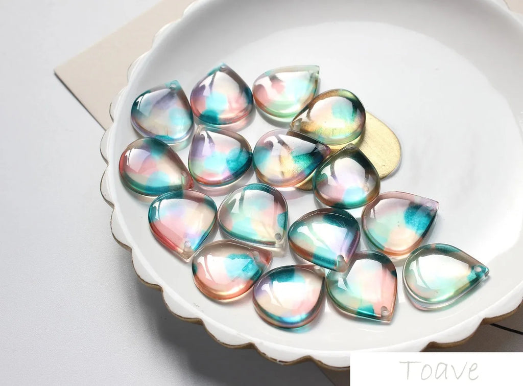 Resin Colored Droplets Pendant DIY Earrings Accessories