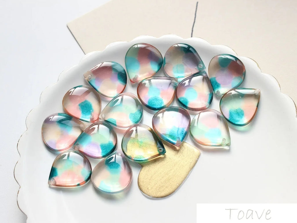 Resin Colored Droplets Pendant DIY Earrings Accessories