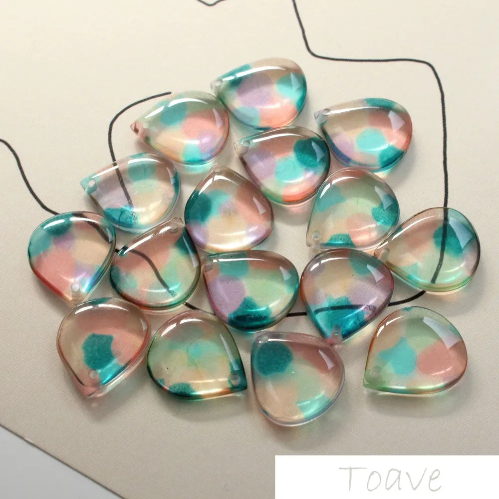 Resin Colored Droplets Pendant DIY Earrings Accessories