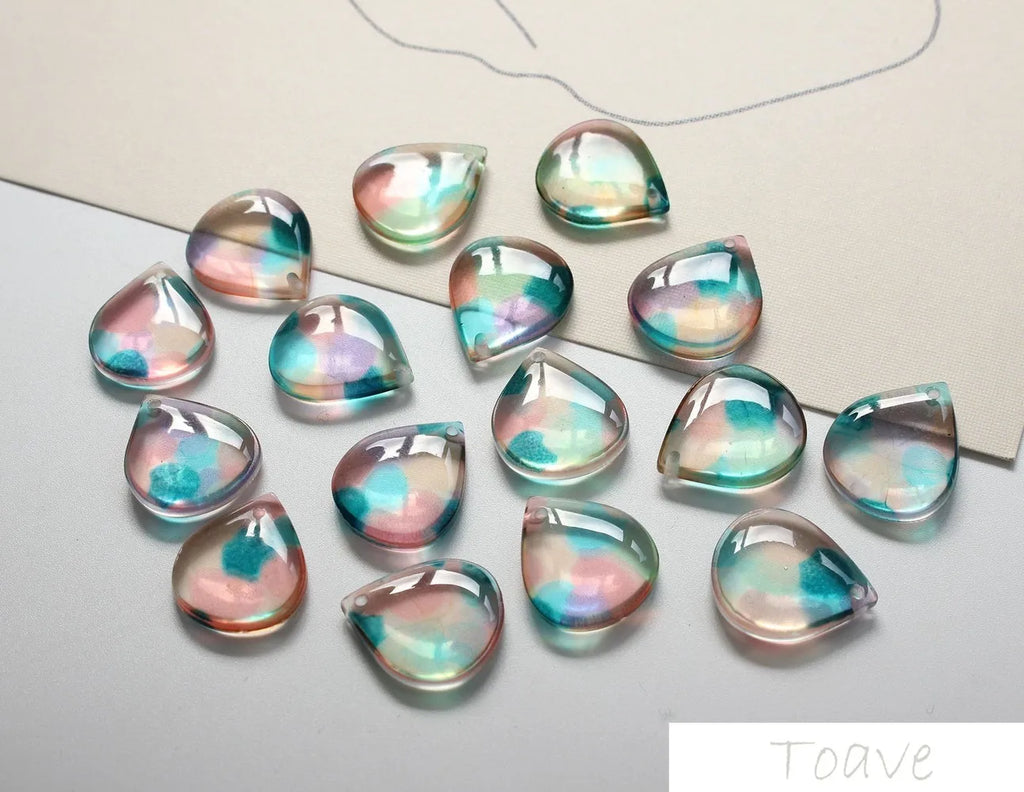 Resin Colored Droplets Pendant DIY Earrings Accessories