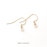 14K Golden Surface Coil Bead Ear Hook DIY Accessories