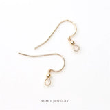 14K Golden Surface Coil Bead Ear Hook DIY Accessories