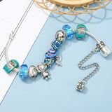 Vast Planet Astronauts Beads Bracelet Snake Chain Charm Women Jewelry Gift