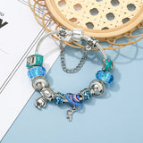 Vast Planet Astronauts Beads Bracelet Snake Chain Charm Women Jewelry Gift