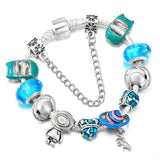 Vast Planet Astronauts Beads Bracelet Snake Chain Charm Women Jewelry Gift