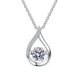 925 Silver Diamond Necklace Wedding Cut Test Moxa Stone Boutique Jewelry