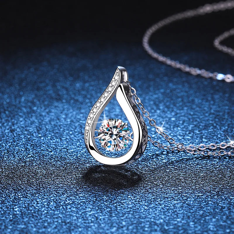 925 Silver Diamond Necklace Wedding Cut Test Moxa Stone Boutique Jewelry