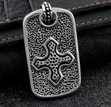 Stainless Steel Star of David Jewish Cross Dog Tag Pendant