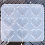 9 Heart-Shaped Silicone Molds for Epoxy Resin Jewelry Crafts