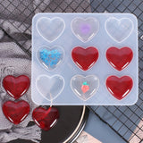 9 Heart-Shaped Silicone Molds for Epoxy Resin Jewelry Crafts