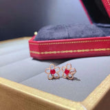 Natural Ruby Earrings 925 Silver High-End Party Jewelry