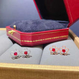 Natural Ruby Earrings 925 Silver High-End Party Jewelry