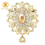 Champagne Rhinestone Brooch for Stylish Women