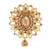 Champagne Rhinestone Brooch for Stylish Women