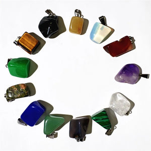 Natural Stone Necklace Pendant Jewelry Irregular Ore Pendant 20pcs