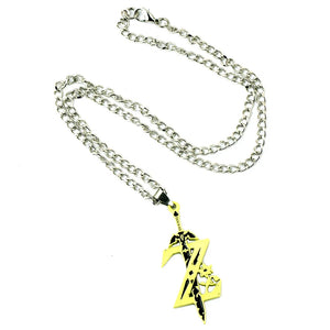 Zelda Sky Sword Pendant Necklace Vintage Enamel Chain Jewelry Gift