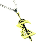 Zelda Sky Sword Pendant Necklace Vintage Enamel Chain Jewelry Gift