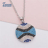 Luxurious Round Colored Zircon Pendant Women Jewelry D-004