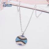Luxurious Round Colored Zircon Pendant Women Jewelry D-004