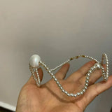 Wave Pearl Necklace for Women, Glamour Jewelry