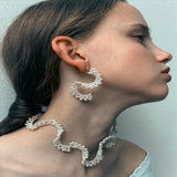 Wave Pearl Necklace for Women, Glamour Jewelry