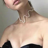 Wave Pearl Necklace for Women, Glamour Jewelry