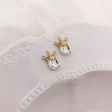 18K Magic Unicorn Necklace Double Ring Chain Jewelry