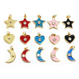 Moon Stars Pendant, Heart Charms, DIY Necklace Accessories