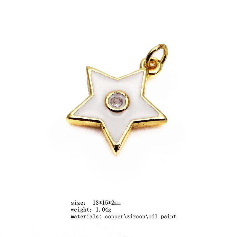Moon Stars Pendant, Heart Charms, DIY Necklace Accessories