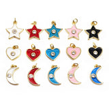 Moon Stars Pendant, Heart Charms, DIY Necklace Accessories