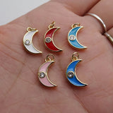 Moon Stars Pendant, Heart Charms, DIY Necklace Accessories