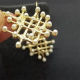 Vintage Pearl Earrings Long Baroque Geometrical Ear