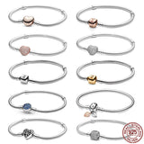 925 Sterling Silver Round Buckle Bracelet for DIY Jewelry