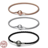 925 Silver Knot Bracelet Tricolor Chain DIY