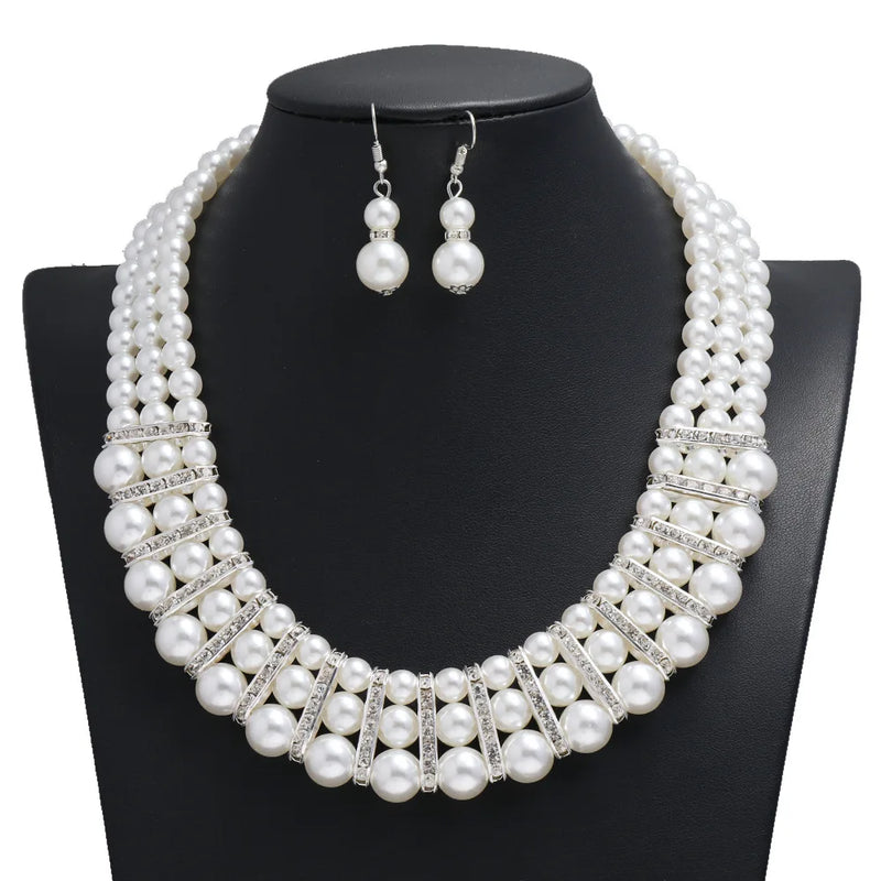 Exaggerated Layer Beaded Pearl Necklace