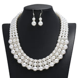 Exaggerated Layer Beaded Pearl Necklace