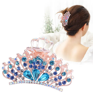 Zircon Crown Plate Hair Clip Back Head Hair Accessory