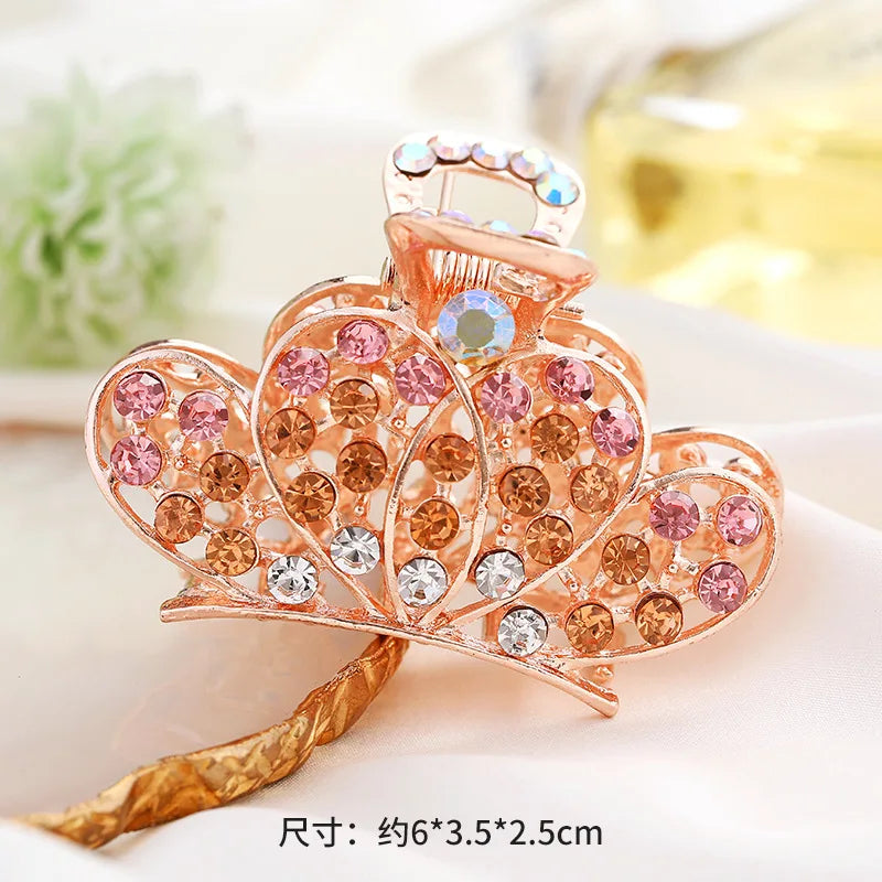 Zircon Crown Plate Hair Clip Back Head Hair Accessory