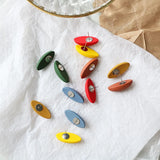 Morandi Frosted Resin Oval Earrings for Women