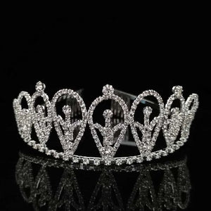 Rhinestone Princess Crown Headband Wedding Bridal Hair Accessory