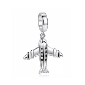 Silver Anchor Cross Aircraft Car Key Pendant Charm Silver 925 Bead Bracelets