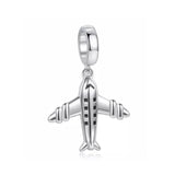 Silver Anchor Cross Aircraft Car Key Pendant Charm Silver 925 Bead Bracelets