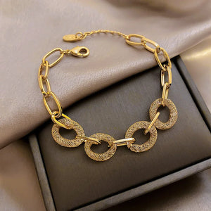 Geometric Crystal Mesh Bracelet - Feminine Party Hand Jewelry
