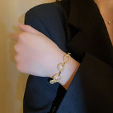 Geometric Crystal Mesh Bracelet - Feminine Party Hand Jewelry