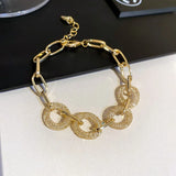 Geometric Crystal Mesh Bracelet - Feminine Party Hand Jewelry