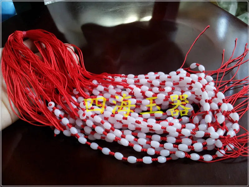 Hand Woven Retractable Lanyard Necklace Pendant Bead Chain